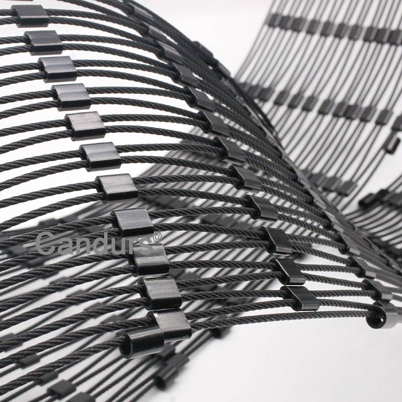 Pouplar Corrosion Resistant Black Oxide Flexible Stainless Steel Wire Rope Mesh