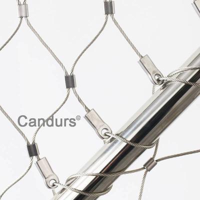Trapezoid Panel Flexible Stainless Steel Wire Rope Mesh For Staircase